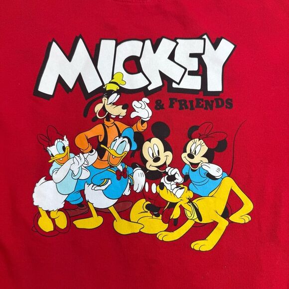Disney Micky and Friends Women's Red Pullover Sweatshirt M Med Medium 7-9 Crew - Picture 9 of 13